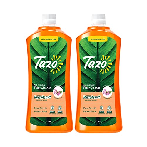 Tazo Floor Cleaner Liquid (1 Litre, Pack of 2), Antimicrobial Disinfectant Surface Cleaner, Biodegradable & Plant Powered Floor Cleaner With Extra Dirt Lift, Kills 99.99% Germs, Baby & Pet Safe - Image 1