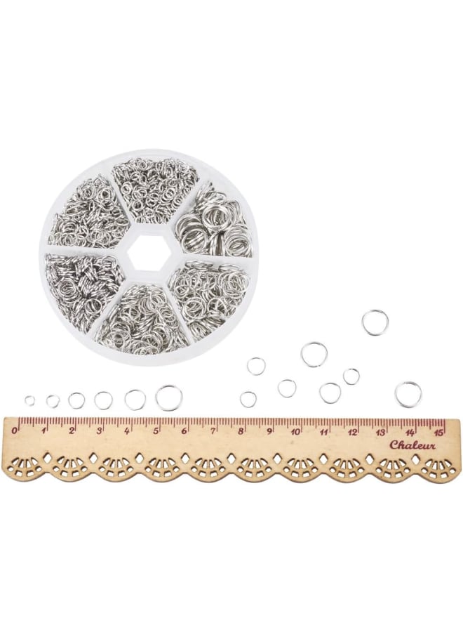 Elite 1745pcs 4 5 6 7 8 10mm Iron Jump Rings for Earring Bracelet Necklace Jewelry Making, Platinum - Image 5