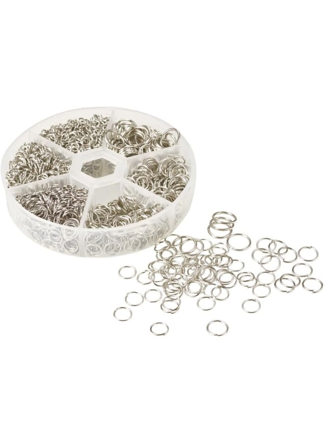 Elite 1745pcs 4 5 6 7 8 10mm Iron Jump Rings for Earring Bracelet Necklace Jewelry Making, Platinum - Image 3