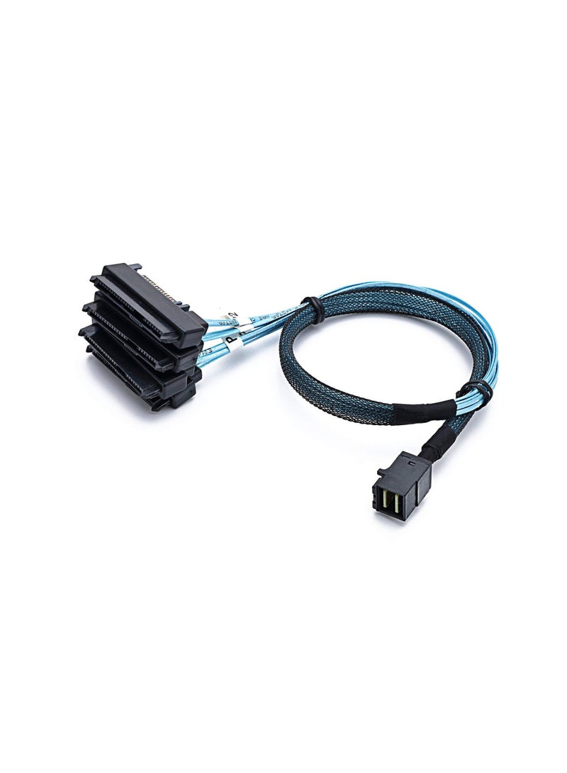 igeekwell SFF-8643 Internal Mini SAS HD to (4) 29pin SFF-8482 connectors with SAS 15pin Power Port 12GB/S Cable (1M,1PACK) - Image 1