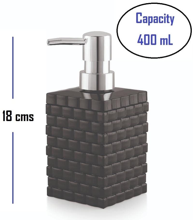 Nimbose® Cuboid Shaped Plastic Hand Soap Pump Dispenser, Liquid Soap Dispenser with Pump for Bathroom, Kitchen & Wash-Basin (Qty:1, Black) - Image 3