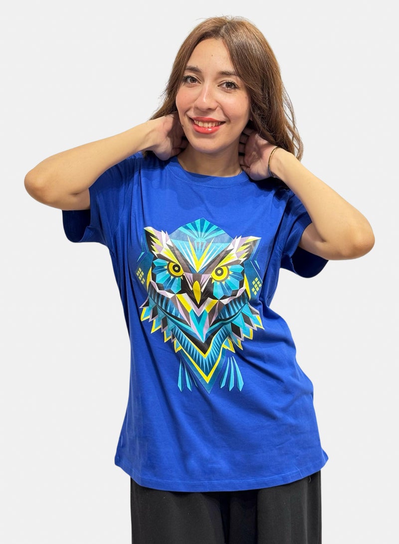 OWL T-shirt 'Owl Pharaoh' Blue - Image 1