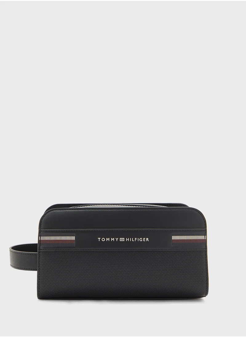 TOMMY HILFIGER Logo Texture  Washbag