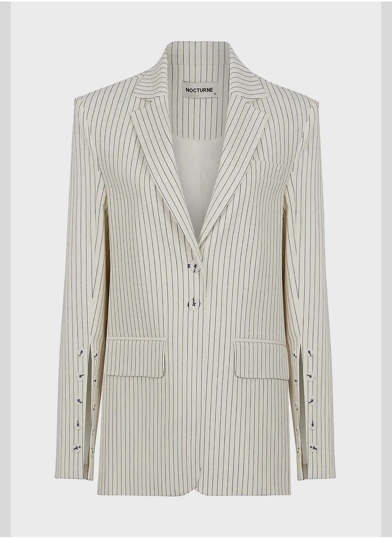 Nocturne Striped Pocket Detail Jacket