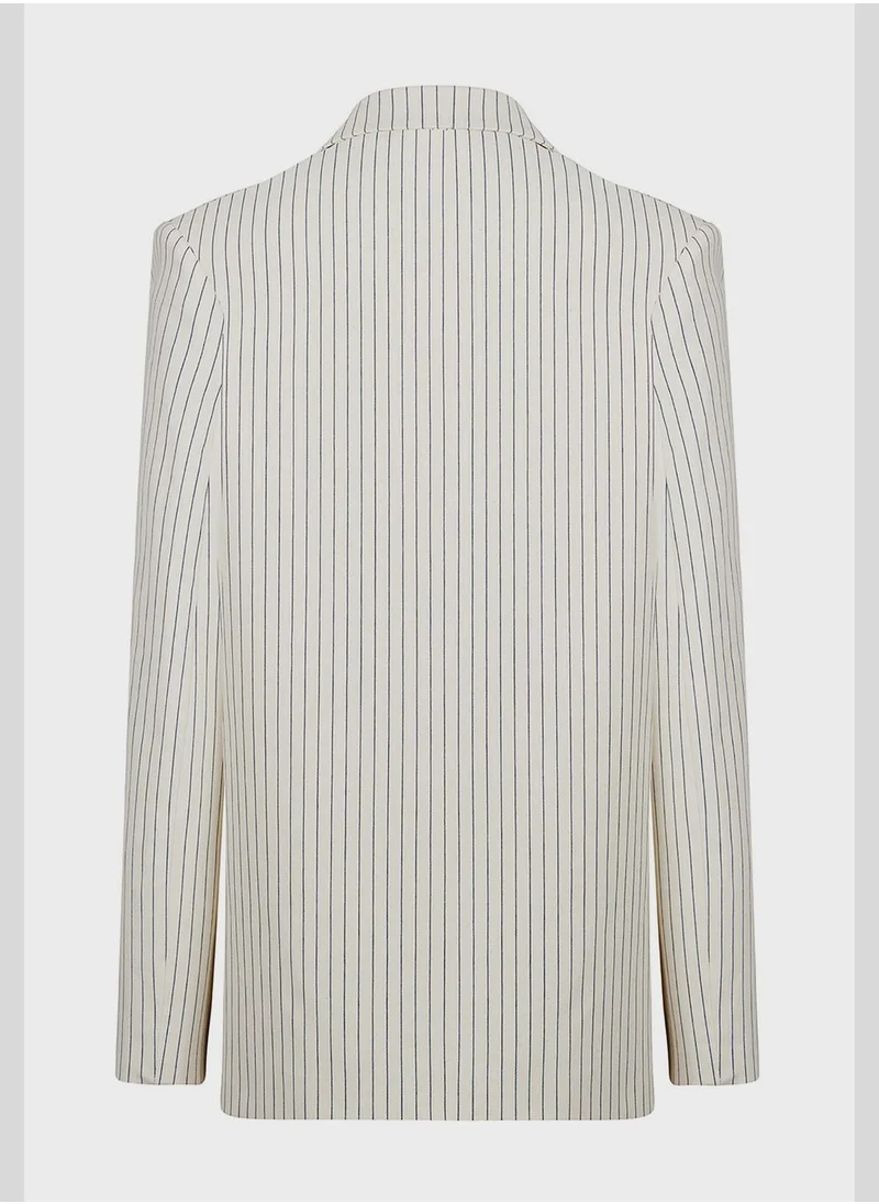 Nocturne Striped Pocket Detail Jacket