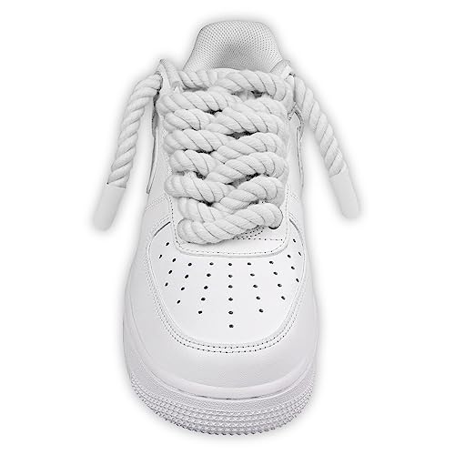 Endoto Rope Laces for Air Force 1, Thick Chunky Fat Shoelaces Strings for AF Sneaker Shoes(Color:White,Size:12.7MM) - Image 2
