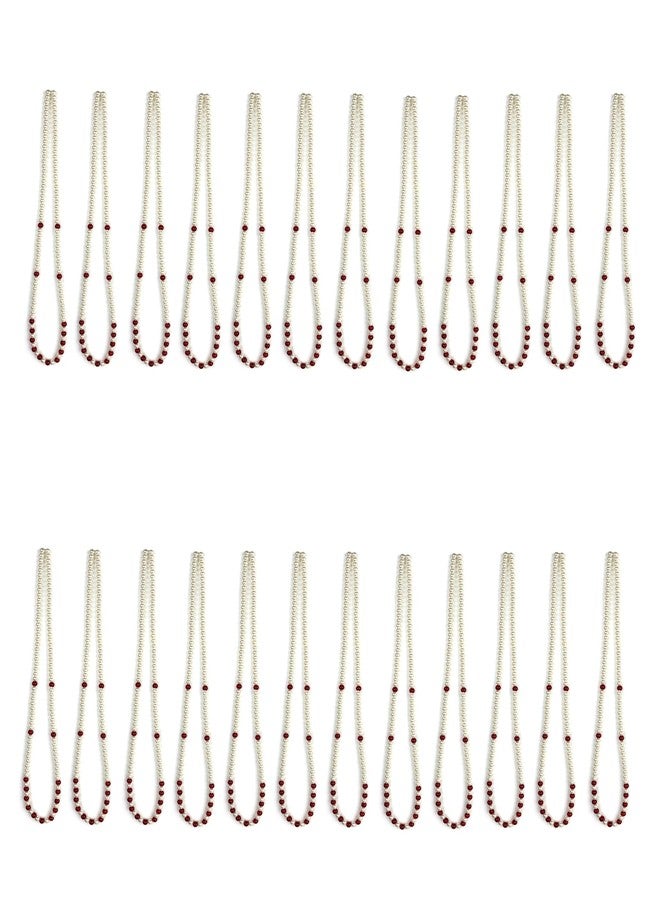 PIHU CREATION Mens Necklace, Specially for Groom,Pearl with Single Layered Design For Men (Pack of 24) - Image 1