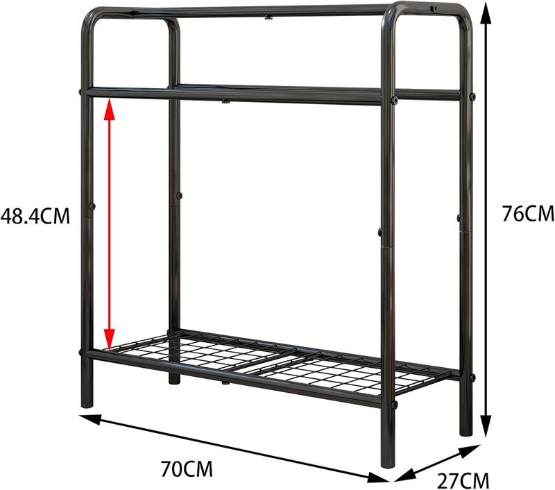 HAHRIR 3 Tier Towel Rack, 70cm Towel Rail Freestanding, Save Space with Storage Towel Holder for Bathroom, Display Rack for Bedroom, Bathroom, Swimming Pool,Black - Image 3