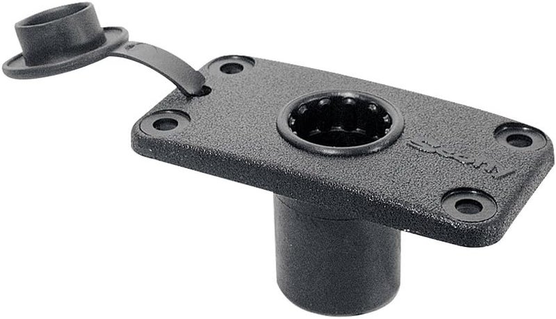 Scotty 0244-BK Flush Deck Mounting Bracket with Splash Cover - Black - Image 1