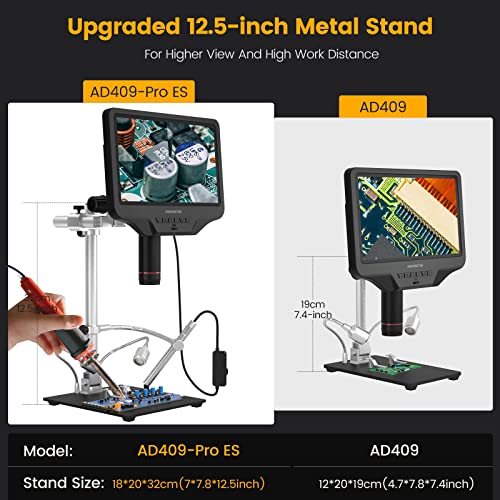 Andonstar AD409Pro ES 101 HDMI Digital Microscope for Adults with Endoscope Soldering Microscope Camera with Pro Metal Stand for Electronic Circuit Board Repair 2160P Video Record Windows PC - Image 3