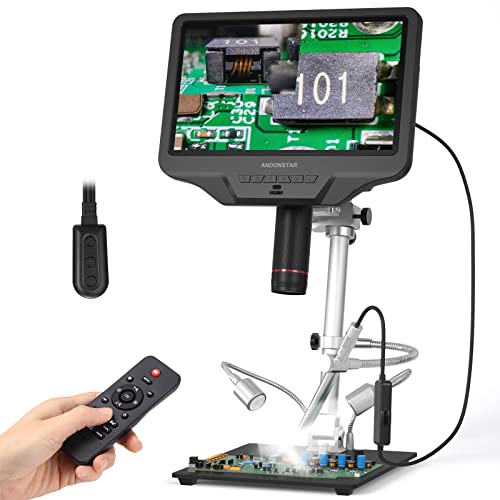 Andonstar AD409Pro ES 101 HDMI Digital Microscope for Adults with Endoscope Soldering Microscope Camera with Pro Metal Stand for Electronic Circuit Board Repair 2160P Video Record Windows PC - Image 1