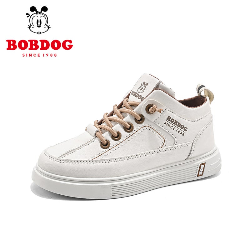 Babudou Boys 2025 Spring New Children'S Sports Shoes Soft Sole Shoes Medium And Large Children'S Student Shoes White Shoes - Image 1