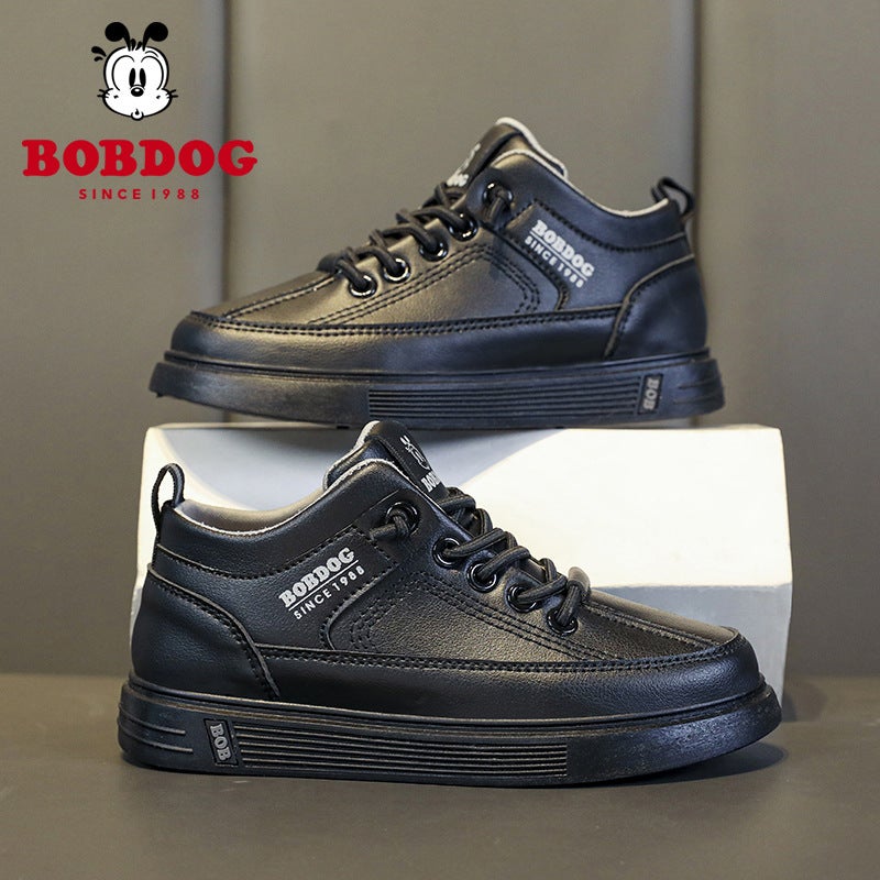 Babudou Boys 2025 Spring New Children'S Sports Shoes Soft Sole Shoes Medium And Large Children'S Student Shoes White Shoes - Image 3
