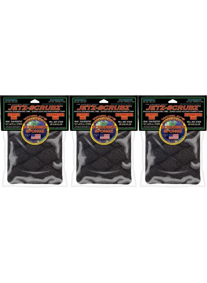 Jetz-Scrubz - The Original Magic Jetz Scrubz J27 Scrubber Sponge Rectangle Pack Of 3 - Image 1