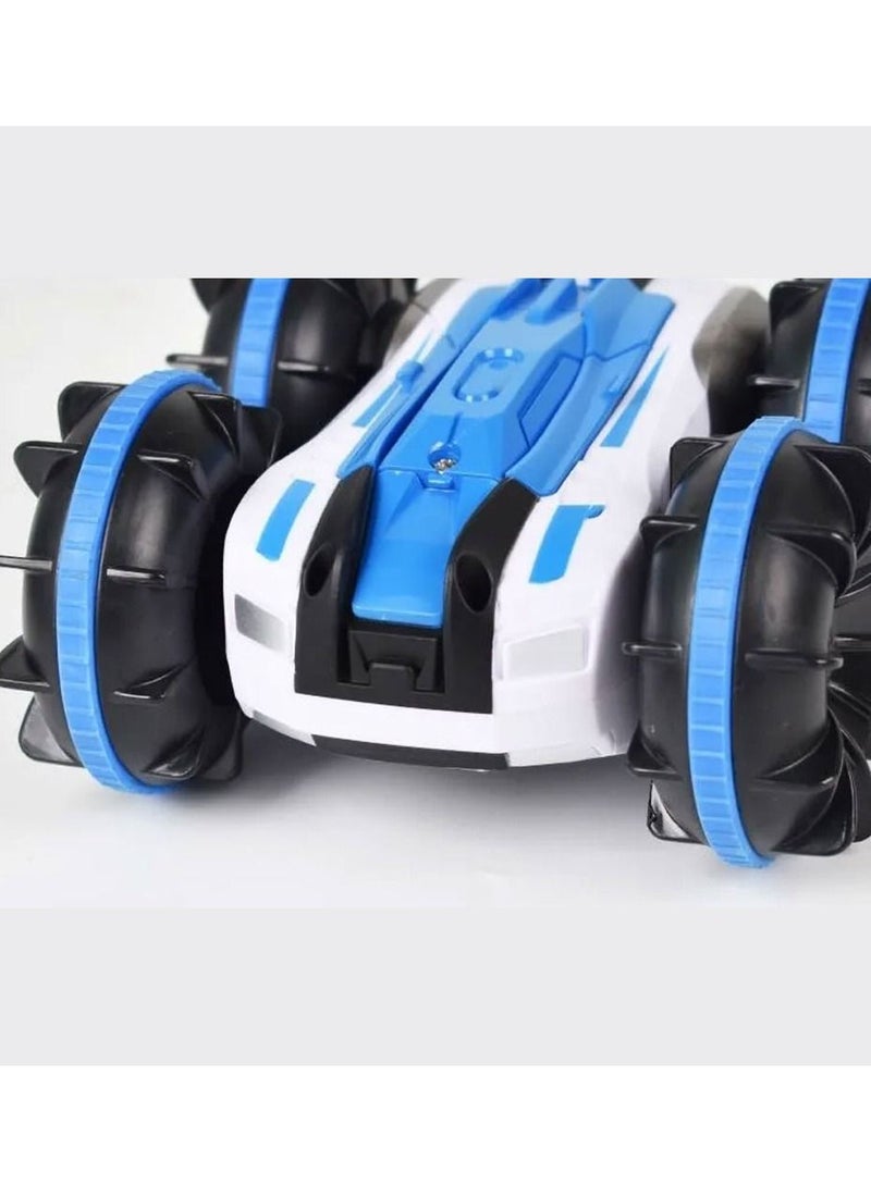 MARGOUN Rc Stunt Car 4WD Remote Vehicle With Double Sided 360 Degrees Rotating Blue - Image 5