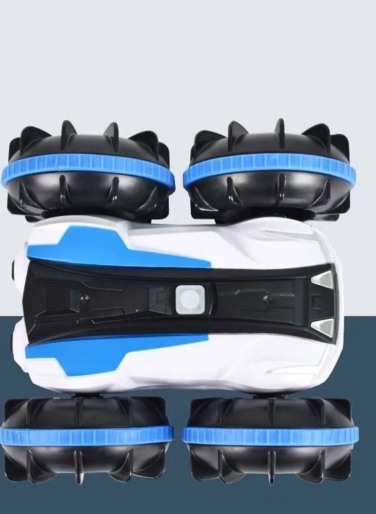 MARGOUN Rc Stunt Car 4WD Remote Vehicle With Double Sided 360 Degrees Rotating Blue - Image 4