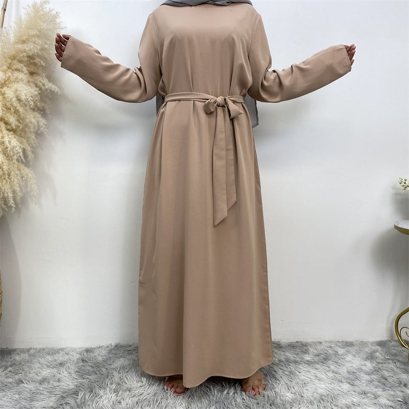 مونيكا فاشون فستان بسيط يناسب جميع المناسبات بأكمام طويلة ولون واحد - Image 3