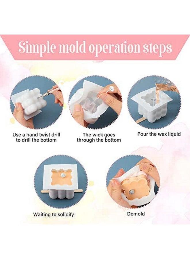 MoldBerry قالب شمعة بابل من مولدبيري - قالب سيليكون لصنع الشموع بابل 2 كبير و 2 صغير (أبيض) - Image 3