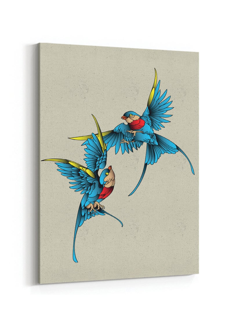 LOWHA Canvas Wall Art Stretched Over Wooden Frame with Free Birds Painting - Image 4