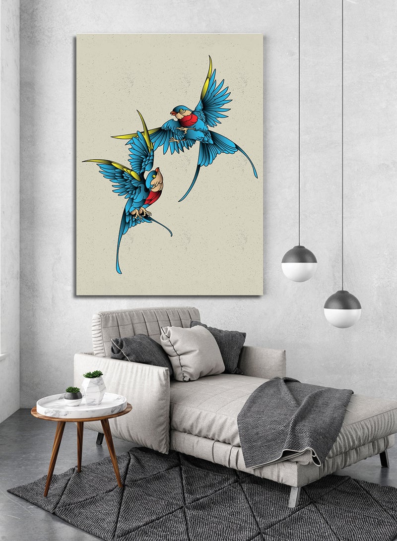 LOWHA Canvas Wall Art Stretched Over Wooden Frame with Free Birds Painting - Image 2