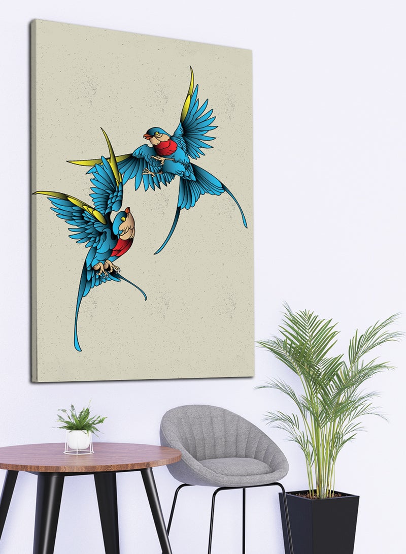 LOWHA Canvas Wall Art Stretched Over Wooden Frame with Free Birds Painting - Image 3
