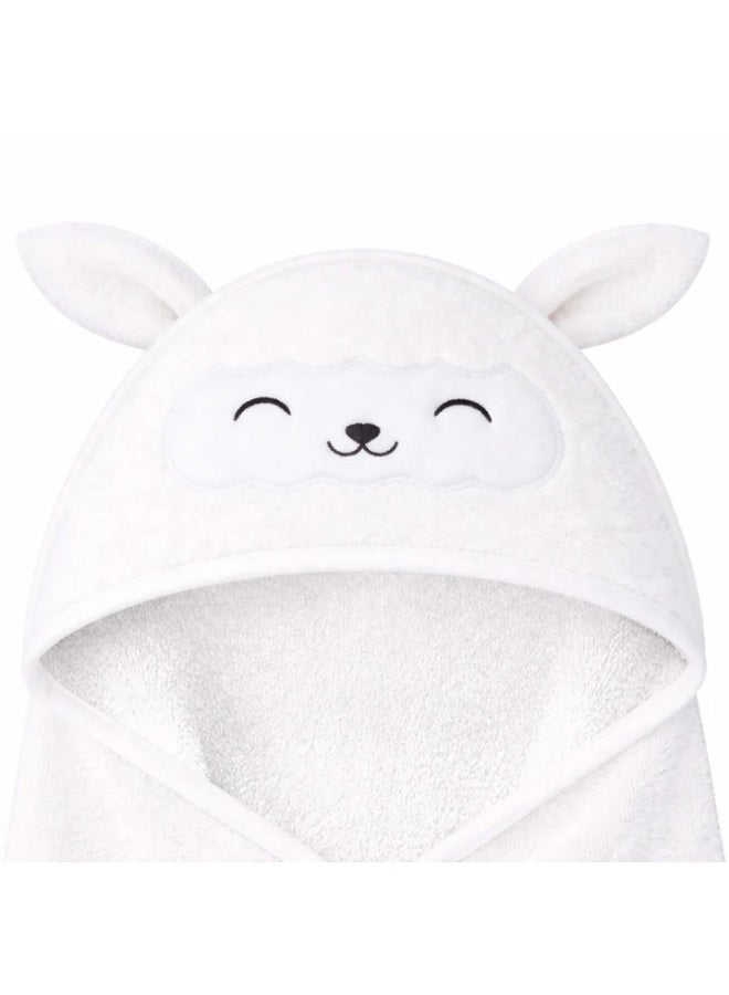 KeaBabies Cuddle Baby Hooded Towel, Soft Baby Bath Towel, Lamb Petite - Image 1
