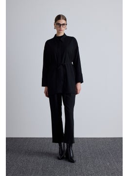Manuka Classic Cut Pleated Detailed Trousers Black  - Image 1