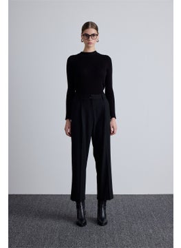 Manuka Classic Cut Pleated Detailed Trousers Black  - Image 2