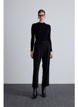 Manuka Classic Cut Pleated Detailed Trousers Black  - Image 3
