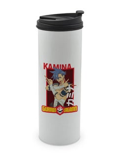 LIT Gurren Lagann White Tumbler for Hot Drinks Gurren Lagann White Tumbler Kamina Travel Coffee Tumbler Team Gurren Tengen Jeeha Village-Manga Fan Gift  - Image 1