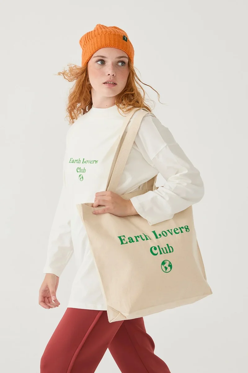 Suud Collection Saud Collection Green Printed Canvas Bag