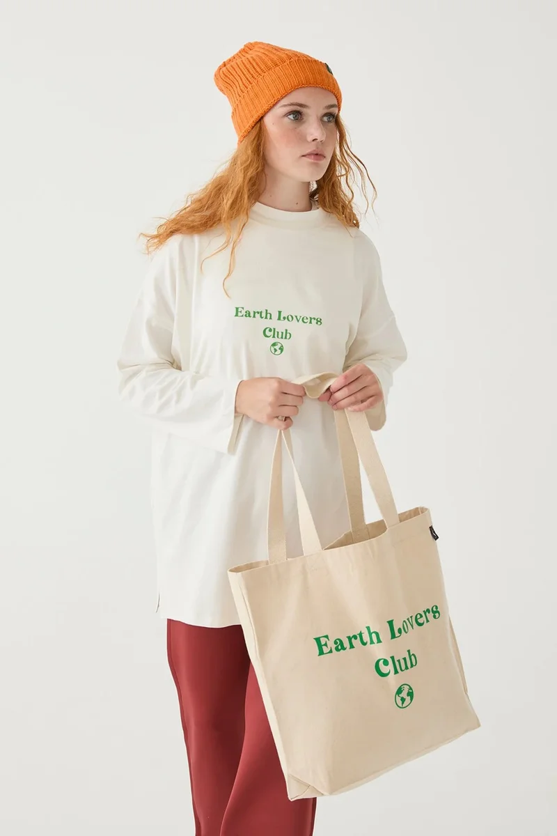 Suud Collection Saud Collection Green Printed Canvas Bag