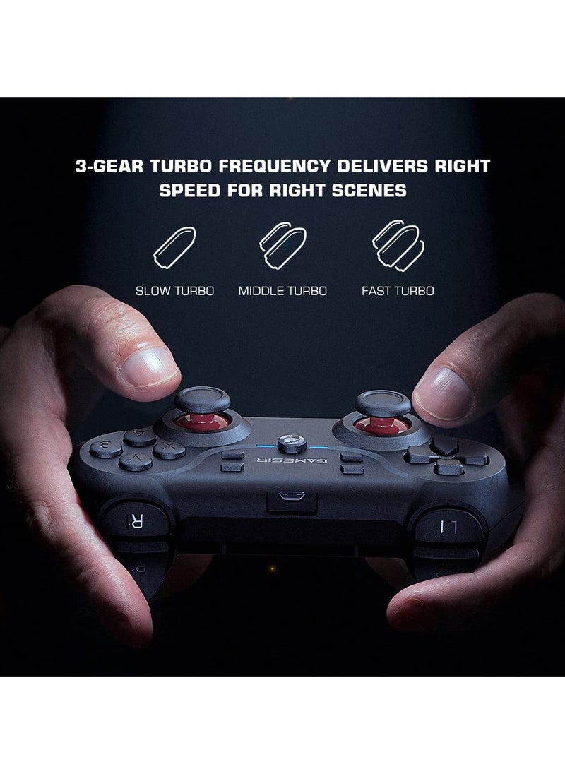Wireless Gamepad GameSir T3 2.4GHz Receiver Gaming Controller for Windows PC, PC Controller with Dual Vibration, Linear Trigger Buttons Compatible with Android TV Box