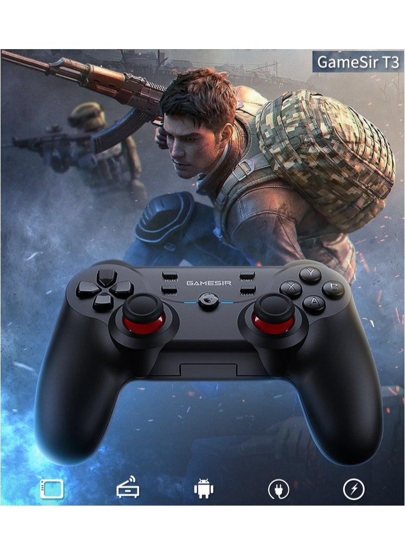 Wireless Gamepad GameSir T3 2.4GHz Receiver Gaming Controller for Windows PC, PC Controller with Dual Vibration, Linear Trigger Buttons Compatible with Android TV Box