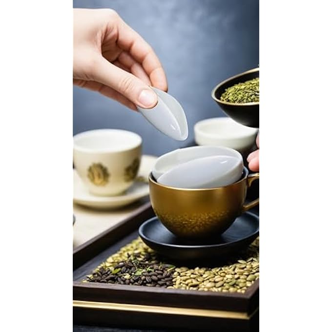 Honwor Ceramic Coffee Scoops  Tea Dosing Tray  Elegant Weighing Bowls For Precision Bean  Tea Measurement For Cupping Sessions - Image 3