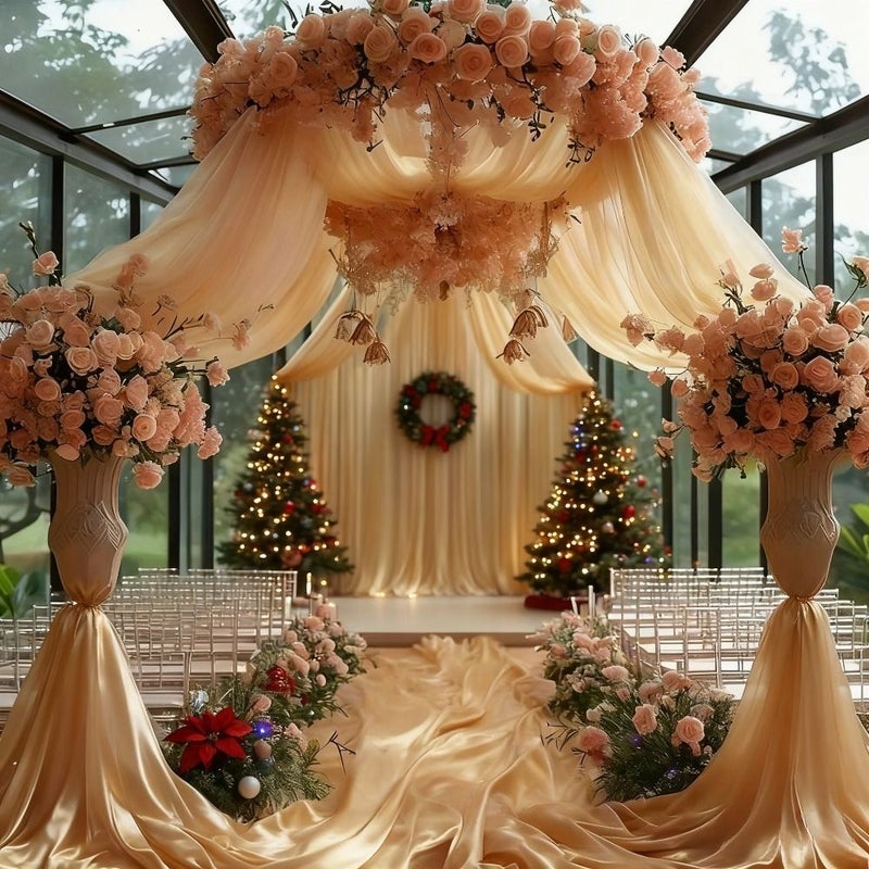 Light Gold Mesh Roll 75 ft for Wedding Arch Decorations - Image 2