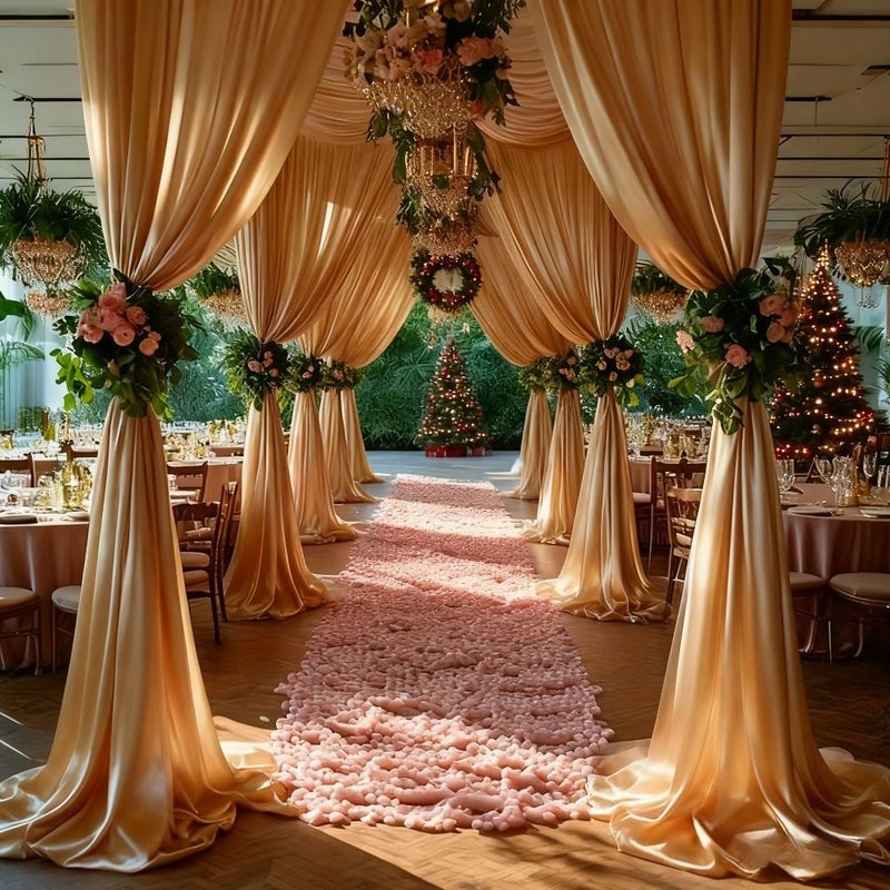 Light Gold Mesh Roll 75 ft for Wedding Arch Decorations - Image 4