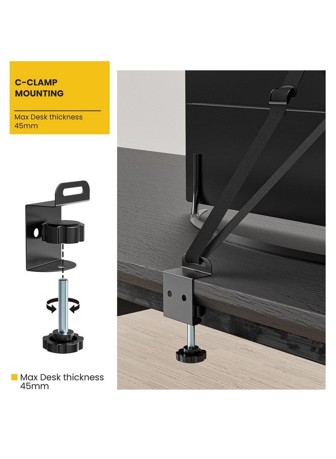 IMtKotW TV Safety Straps Furniture and TV Wall Anchors and Punch-Free Clamp Straps for Baby Proofing, VESA Mounting, Metal Connectors, Black - Image 3