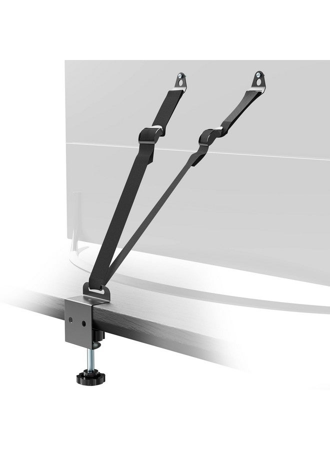IMtKotW TV Safety Straps Furniture and TV Wall Anchors and Punch-Free Clamp Straps for Baby Proofing, VESA Mounting, Metal Connectors, Black - Image 1