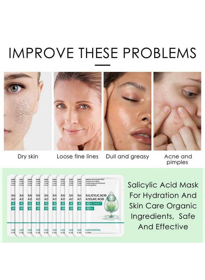 ايريف قناع الوجه المضاد لحب الشباب من IREV، أقنعة ورقية بحمض الساليسيليك، أقنعة للعناية بالبشرة لعلاج حب الشباب، قناع ورقي لحب الشباب للبشرة المعرضة لحب الشباب، الدهنية والحساسة، قناع تنظيف عميق للمسام للوجه، 10 أقنعة - Image 4