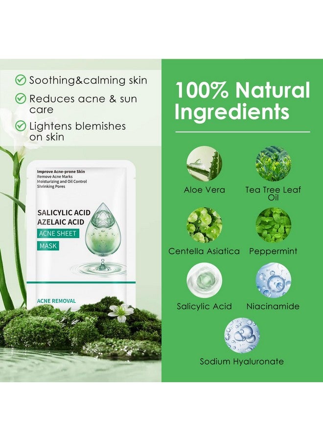 ايريف قناع الوجه المضاد لحب الشباب من IREV، أقنعة ورقية بحمض الساليسيليك، أقنعة للعناية بالبشرة لعلاج حب الشباب، قناع ورقي لحب الشباب للبشرة المعرضة لحب الشباب، الدهنية والحساسة، قناع تنظيف عميق للمسام للوجه، 10 أقنعة - Image 5