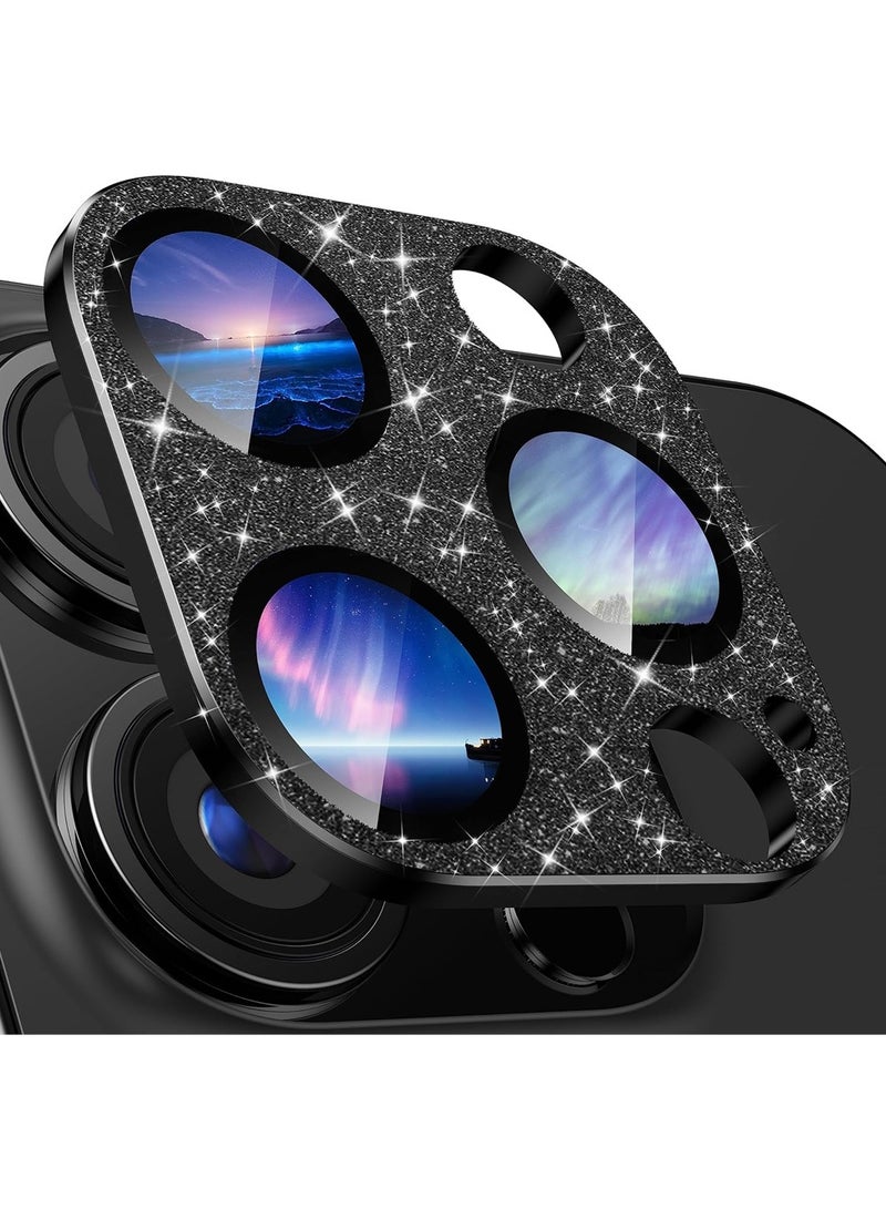 iPhone 15 Pro/iPhone 15 Pro Max Camera Lens Protector,[ Bling Glitter 3D Full Coverage] [No Affect Picture Quality] Matte Metal Glass Camera Screen Protector Cover Accessories - Image 1