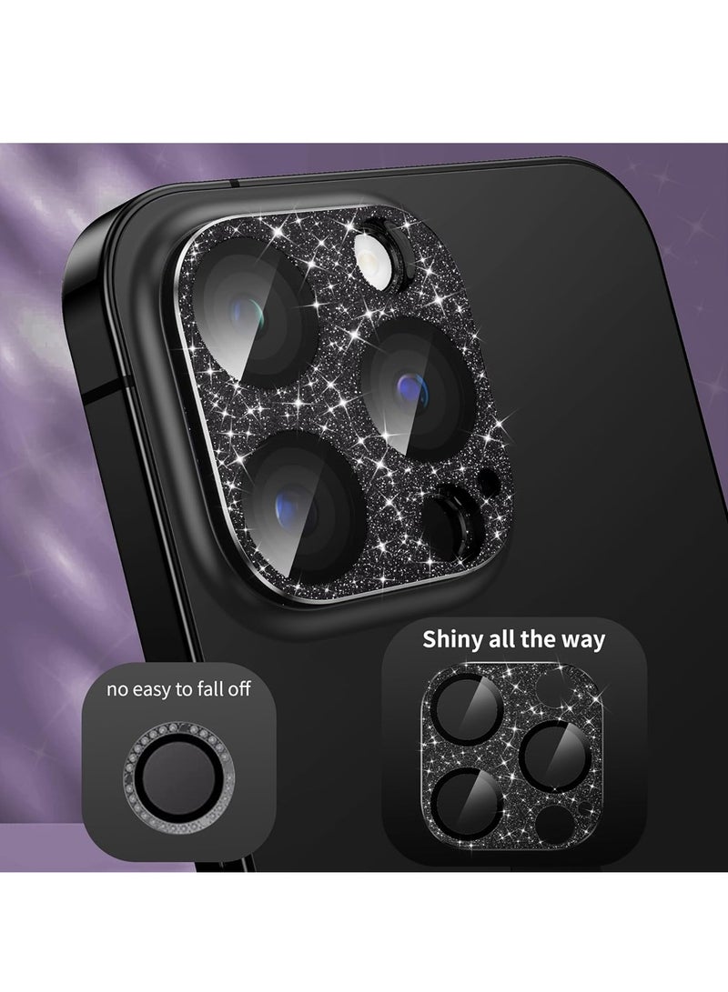 iPhone 15 Pro/iPhone 15 Pro Max Camera Lens Protector,[ Bling Glitter 3D Full Coverage] [No Affect Picture Quality] Matte Metal Glass Camera Screen Protector Cover Accessories - Image 2