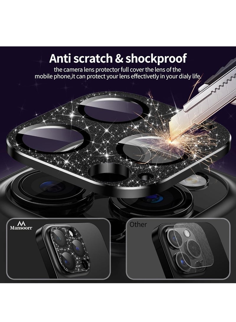 iPhone 15 Pro/iPhone 15 Pro Max Camera Lens Protector,[ Bling Glitter 3D Full Coverage] [No Affect Picture Quality] Matte Metal Glass Camera Screen Protector Cover Accessories - Image 4