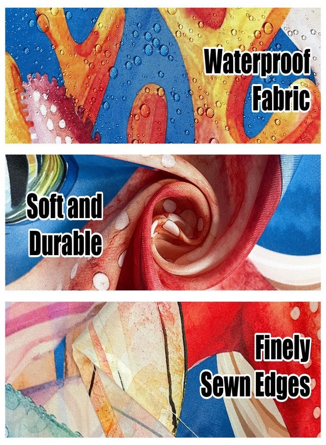 JWXCBIM Colorful Sea Turtles Shower Curtain, Ocean Nautical Bathroom Shower Curtain Decorative Set, Waterproof Polyester Fabric Bath Curtain with 12 Hooks 72x72 inches - Image 5