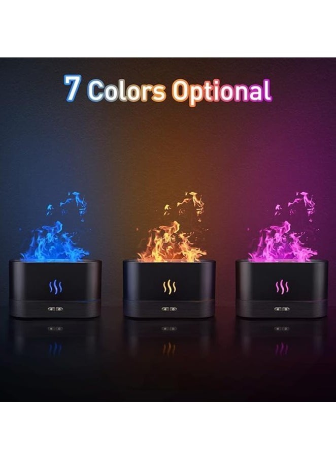 Spaceshoop - Colorful Flame Air Aroma Diffuser Humidifier, Upgraded 7 Flame Colors Noiseless Essential Oil Diffuser for Home,Office,Yoga with Auto-Off Protection 180ml - Image 1