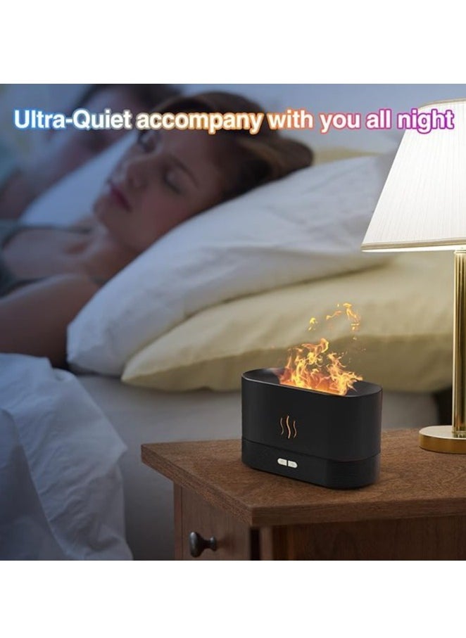 Spaceshoop - Colorful Flame Air Aroma Diffuser Humidifier, Upgraded 7 Flame Colors Noiseless Essential Oil Diffuser for Home,Office,Yoga with Auto-Off Protection 180ml - Image 1