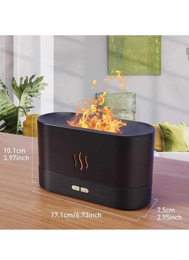 Spaceshoop - Colorful Flame Air Aroma Diffuser Humidifier, Upgraded 7 Flame Colors Noiseless Essential Oil Diffuser for Home,Office,Yoga with Auto-Off Protection 180ml - Image 1