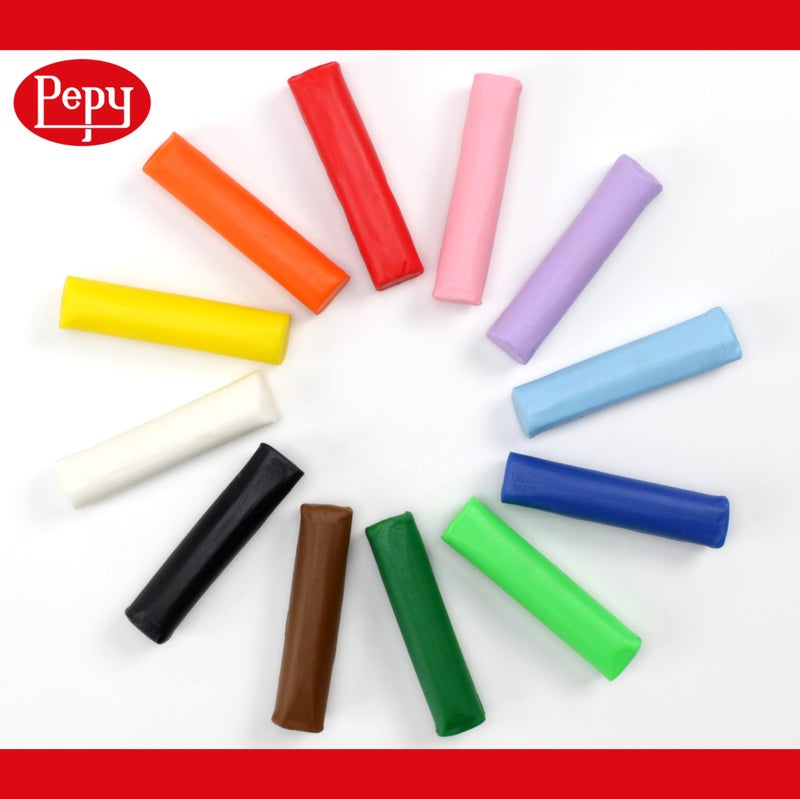 Pepy Plastilina Reusable and Non-Drying Modeling Clay; Box of 12-Color Sticks, 0.8 Ounce Each, Perfect for Arts and Crafts Projects - Image 2