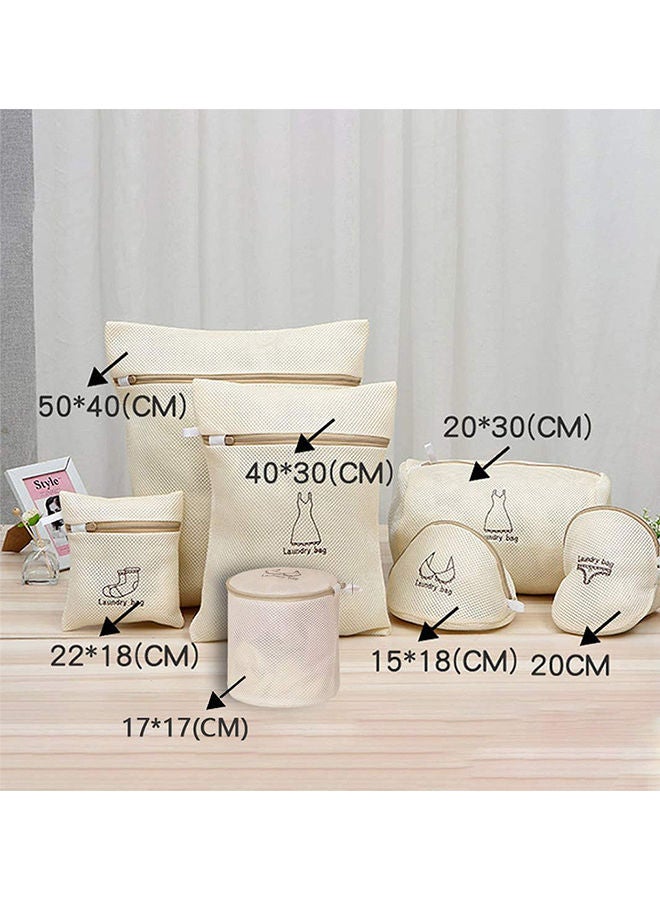 7-Pack Laundry Mesh Bags Beige 50 x 40cm - Image 2